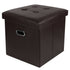 Leather Foldable Storage Box Ottoman Bench Step Stool - millionsource