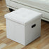 Leather Foldable Storage Box Ottoman Bench Step Stool - millionsource