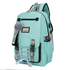 Green Anti-theft Girls USB Charging Backpack Travel School Bag